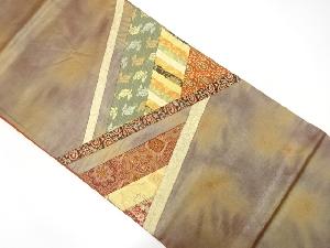 引き箔　切りばめ名物裂模様織り出し袋帯